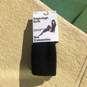 New American Apparel Black Thigh High Socks vintage original tall Y2K 2000s rare